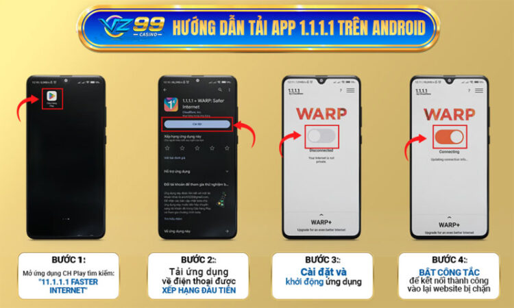 Hướng dẫn tải app 1.1.1.1 trên Android