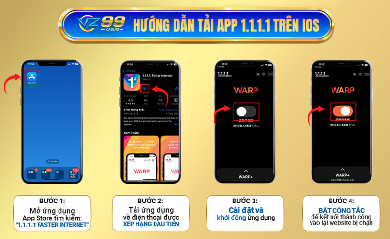 Hướng dẫn tải app 1.1.1.1 trên IOS